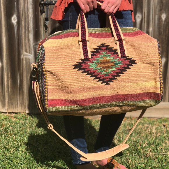 Handbags - NWT Boho Aztec Print Weekender Travel Tote Bag